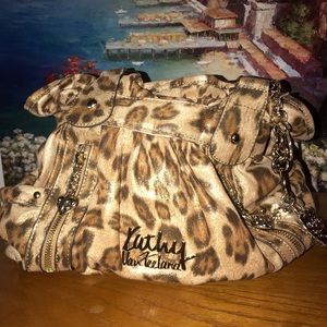 Kathy Van Zealand Metallic Leopard Bag
